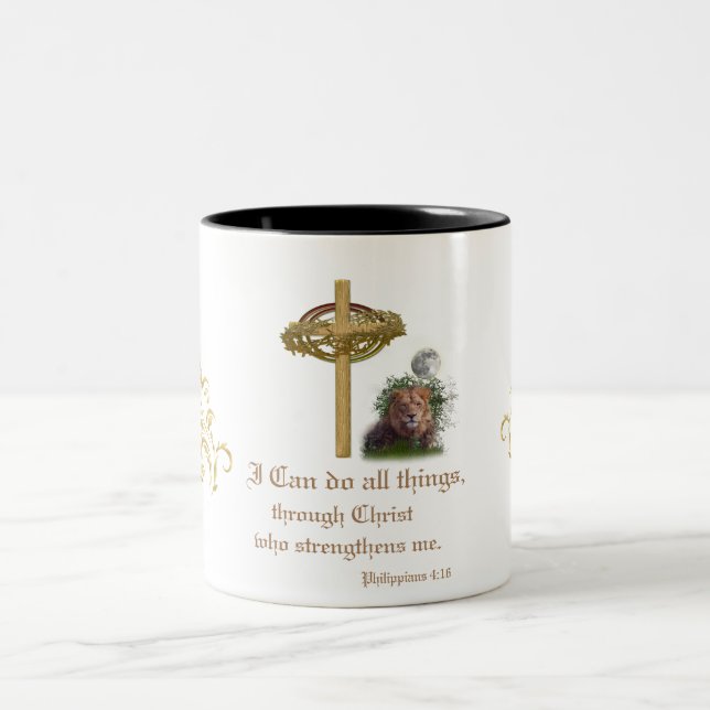 Caneca De Café Em Dois Tons Philippians 4:16 (Centro)