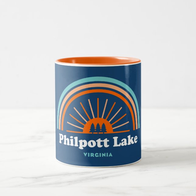 Caneca De Café Em Dois Tons Philpott Lake Virginia Rainbow (Centro)
