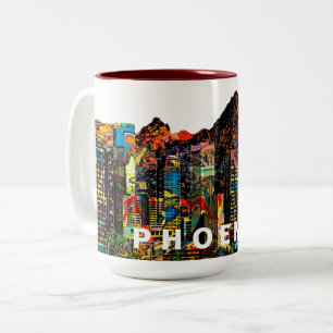 Caneca De Café Em Dois Tons Phoenix, Arizona no grafite