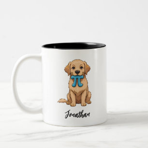 Caneca De Café Em Dois Tons Pi Day Dog Com Símbolo Pi   Feliz Dia Pi