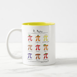 Caneca De Café Em Dois Tons Pi Menu Cute Math Pi Day Coffee Mug