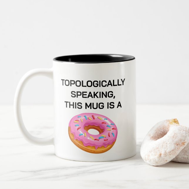 Caneca De Café Em Dois Tons Piada de Topologia de Rosquinha de Discurso Topoló (Com Donut)