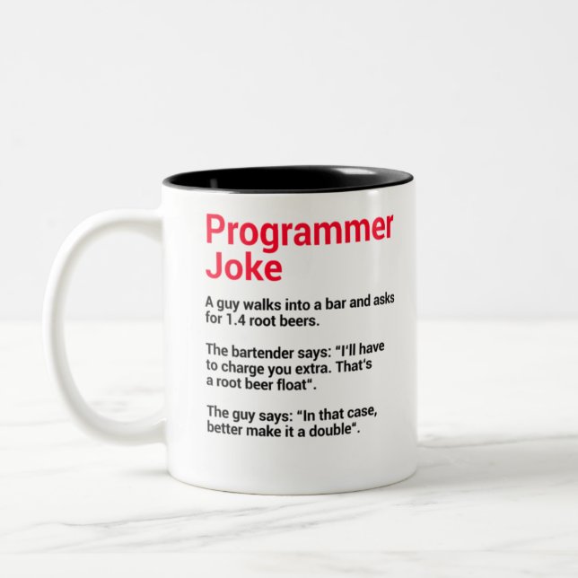 Caneca De Café Em Dois Tons Piada do programador-De1gB (Esquerda)