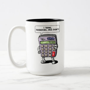 Caneca De Café Em Dois Tons Piada engraçada da matemática da calculadora da
