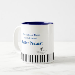 Caneca De Café Em Dois Tons Pianista de Balé Branco de PDD Blues Profundo I.