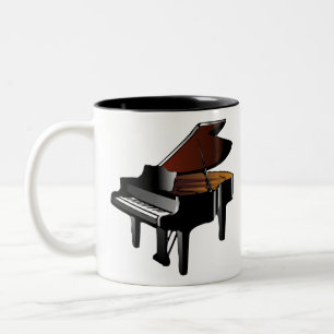 Caneca De Café Em Dois Tons Piano