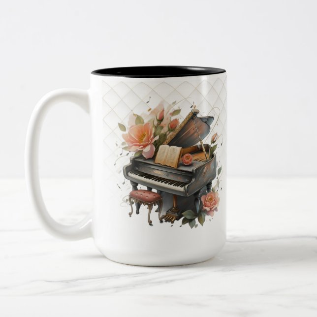 Caneca De Café Em Dois Tons Piano (Esquerda)
