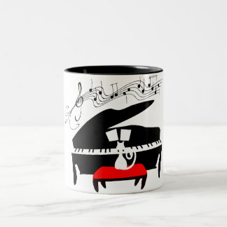 Caneca De Café Em Dois Tons Piano