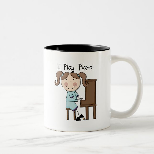 Caneca De Café Em Dois Tons Piano - camiseta e presentes fêmeas (Direita)