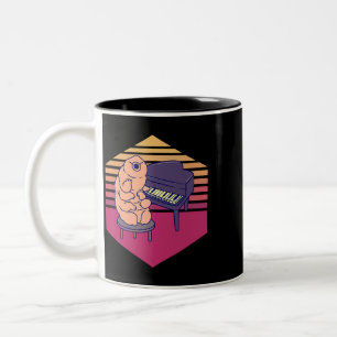 Caneca De Café Em Dois Tons Piano de Brincadeira Tardigrado
