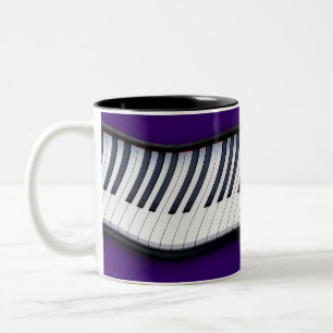 Caneca De Café Em Dois Tons PIANO KEYS Music Lover Mugs