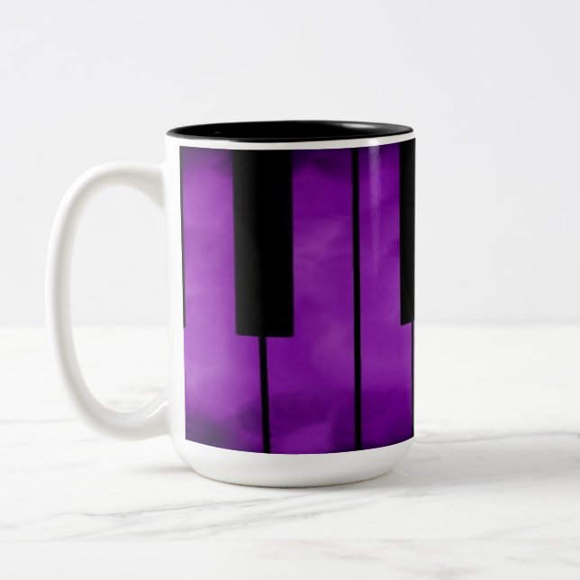 Caneca De Café Em Dois Tons Piano Roxo Chega Música Café Mug (Esquerda)