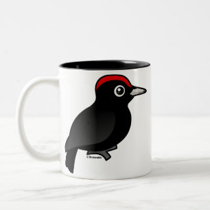Caneca De Café Em Dois Tons Pica-pau preto