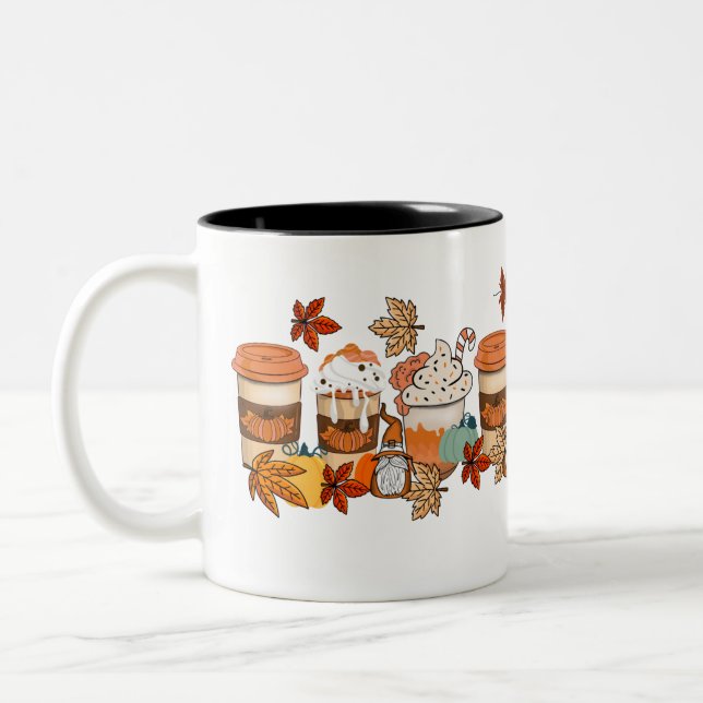 Caneca De Café Em Dois Tons Picada de abóbora de queda (Esquerda)