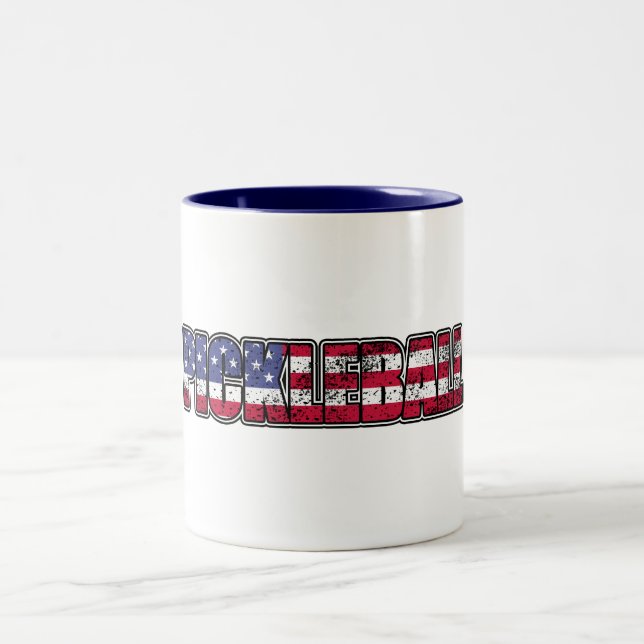 Caneca De Café Em Dois Tons Pickleball American Flag (Centro)