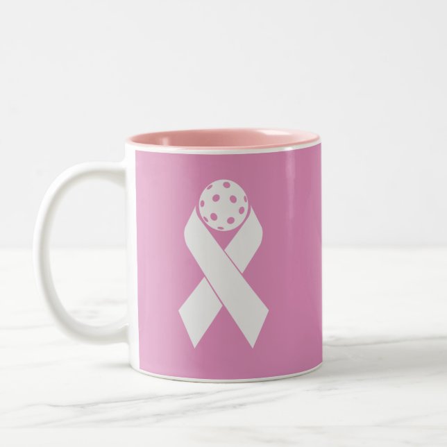 Caneca De Café Em Dois Tons Pickleball Breast Cancer Survivor (Esquerda)