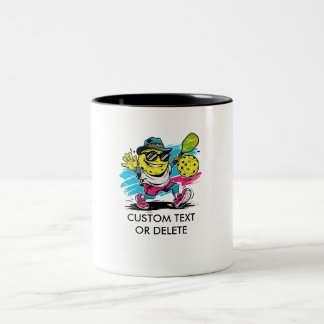 Caneca De Café Em Dois Tons pickleball engraçado
