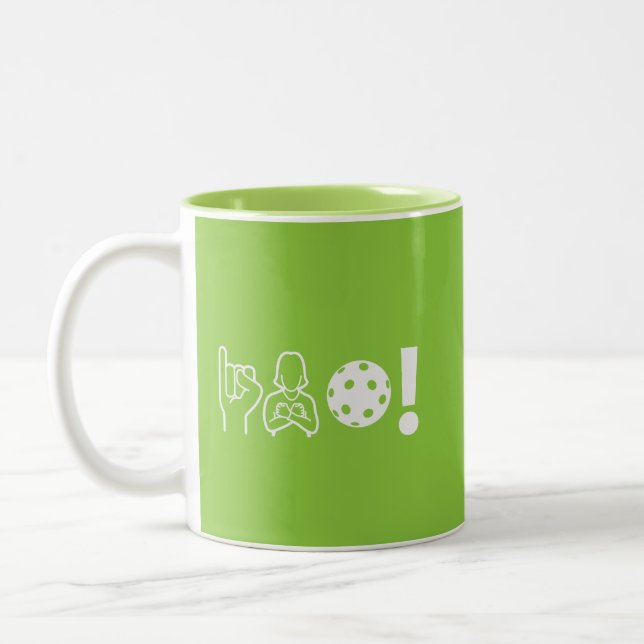 Caneca De Café Em Dois Tons Pickleball para Surdos (Esquerda)