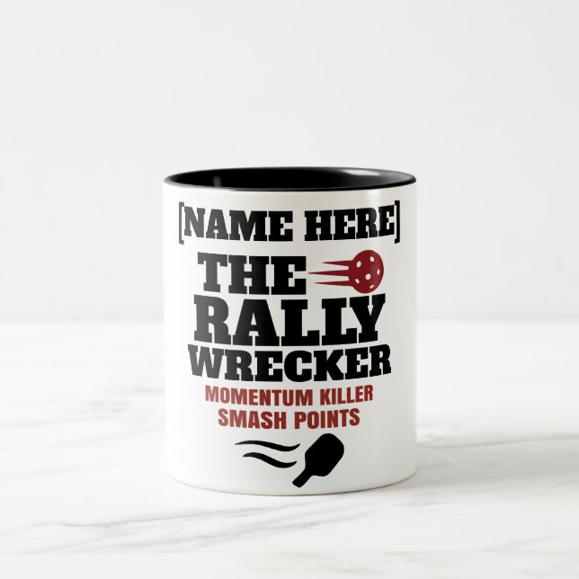 Caneca De Café Em Dois Tons Pickleball Personalized Name The Rally Wrecker  (Centro)