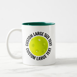 Caneca De Café Em Dois Tons Pickleball & Texto Grande HUNTER GREEN 11oz Person
