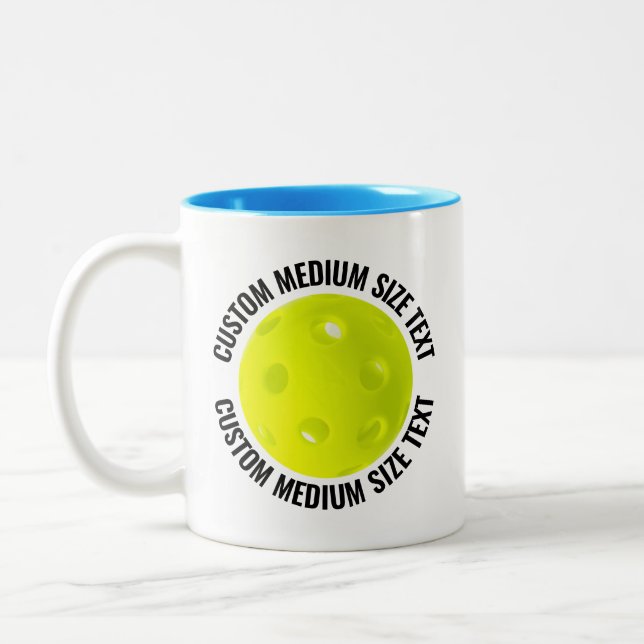 Caneca De Café Em Dois Tons Pickleball & Texto Médio AZUL CLARO 325ml Personal (Esquerda)