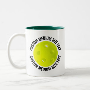 Caneca De Café Em Dois Tons Pickleball & Texto Médio HUNTER GREEN 11oz Persona