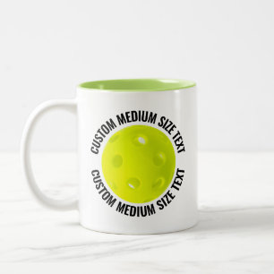 Caneca De Café Em Dois Tons Pickleball & Texto Médio LIME VERDE 325ml Personal