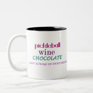 Caneca De Café Em Dois Tons PICKLEBALL WINE CHOC - não por essa ordem