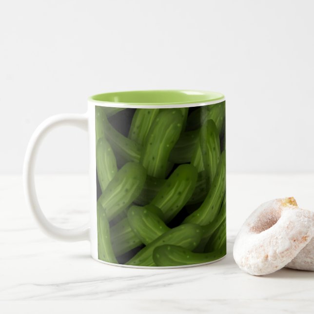 Caneca De Café Em Dois Tons Pickles Mug (Com Donut)