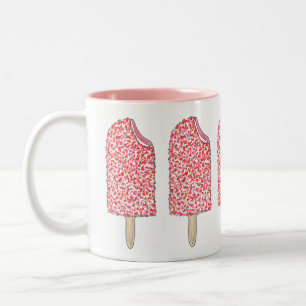 Caneca De Café Em Dois Tons Picles Eclair de Morango Rosa Picles