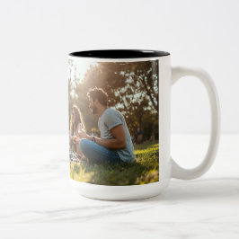 Caneca De Café Em Dois Tons "Picnic de verão" "Desenho familiar" "Dia no Parqu