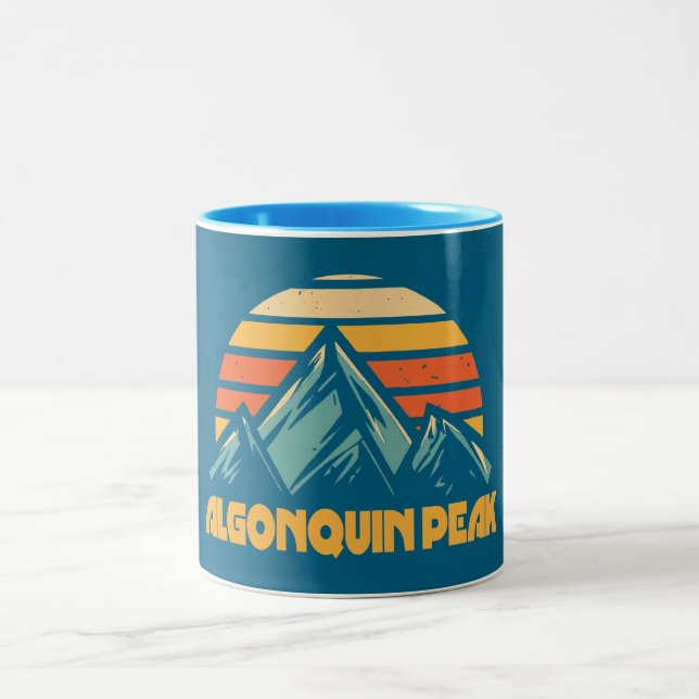 Caneca De Café Em Dois Tons Pico Algonquin Retro Turquesa (Centro)