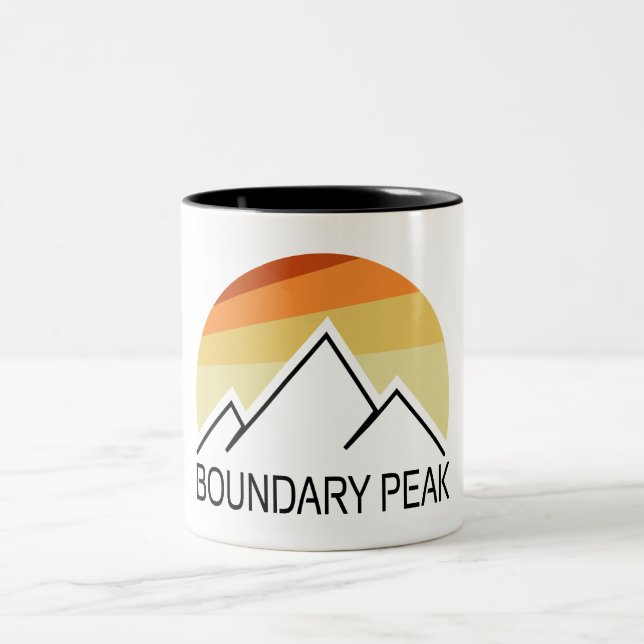 Caneca De Café Em Dois Tons Pico Boundary Nevada Retro (Centro)