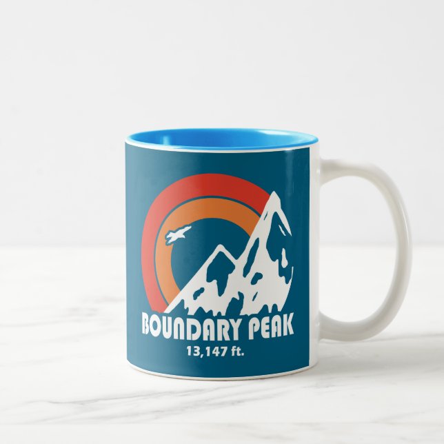 Caneca De Café Em Dois Tons Pico Boundary Nevada Sun Eagle (Direita)