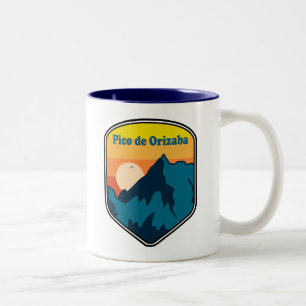 Caneca De Café Em Dois Tons Pico de Orizaba México Sunrise