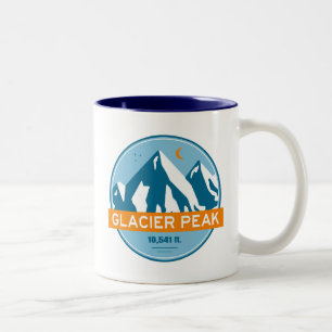 Caneca De Café Em Dois Tons Pico Glaciar Estrelas Lua Washington