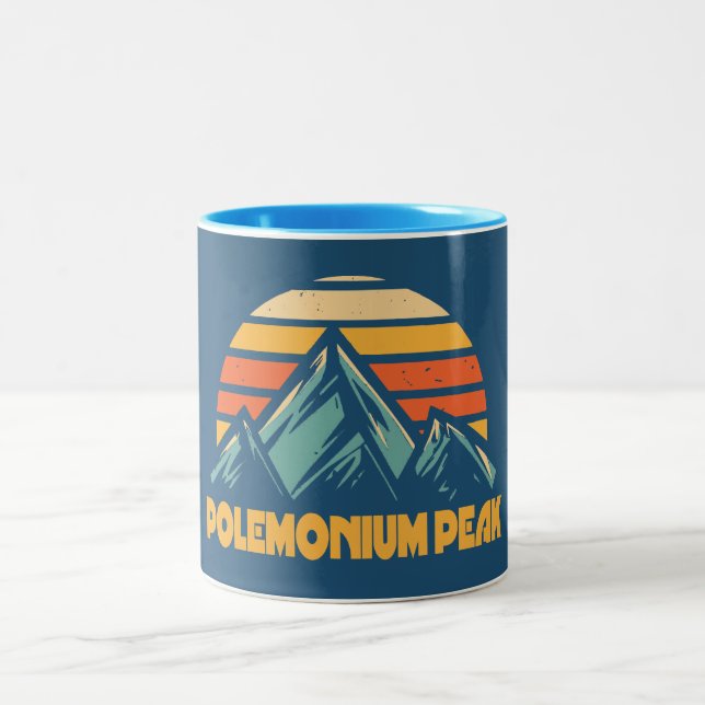 Caneca De Café Em Dois Tons Pico Polemonium Califórnia Turquesa Retro (Centro)