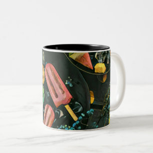 Caneca De Café Em Dois Tons Picolé de cone de sorvete colorido