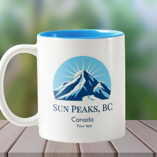 Caneca De Café Em Dois Tons Picos do Sol Souvenir de esqui da Colúmbia Britâni