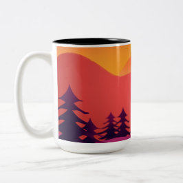 Caneca De Café Em Dois Tons Picos pacíficos ao sol