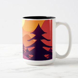Caneca De Café Em Dois Tons Picos pacíficos ao sol