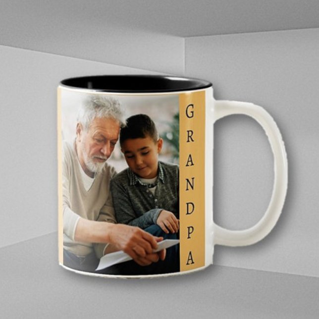 Caneca De Café Em Dois Tons Picture perfect gift for Grandpa (Criador carregado)