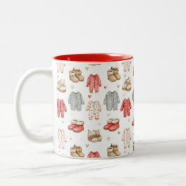 Caneca De Café Em Dois Tons Pijamas Aconchegantes Boho Padrão de Chá de Bebê