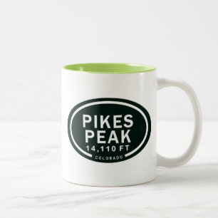 Caneca De Café Em Dois Tons Pikes Pico 14,110 FT CO Montanha Mug