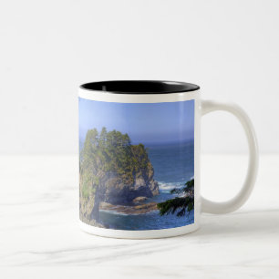 Caneca De Café Em Dois Tons Pilha de rochas no mar, Terras Tribais da Nação Ma