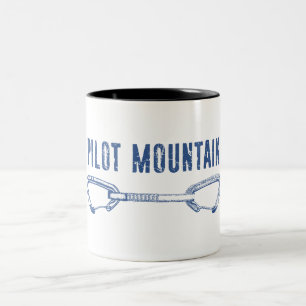 Caneca De Café Em Dois Tons Pilot Mountain Carolina do Norte Escalada Quickdra