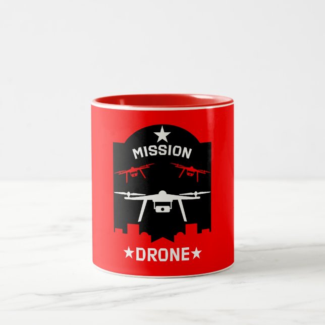 Caneca De Café Em Dois Tons Piloto de Drone Hobby (Centro)