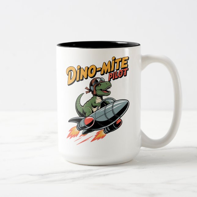 Caneca De Café Em Dois Tons Piloto Dino-mite (Direita)
