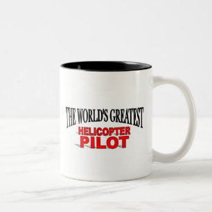 Caneca De Café Em Dois Tons Piloto do helicóptero do mundo o grande