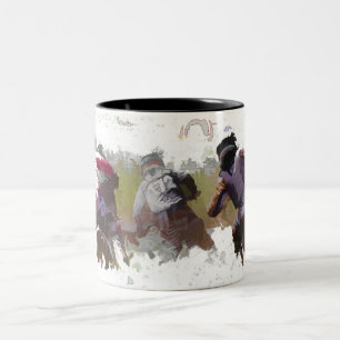 Caneca De Café Em Dois Tons Pilotos de Moto de Trilha